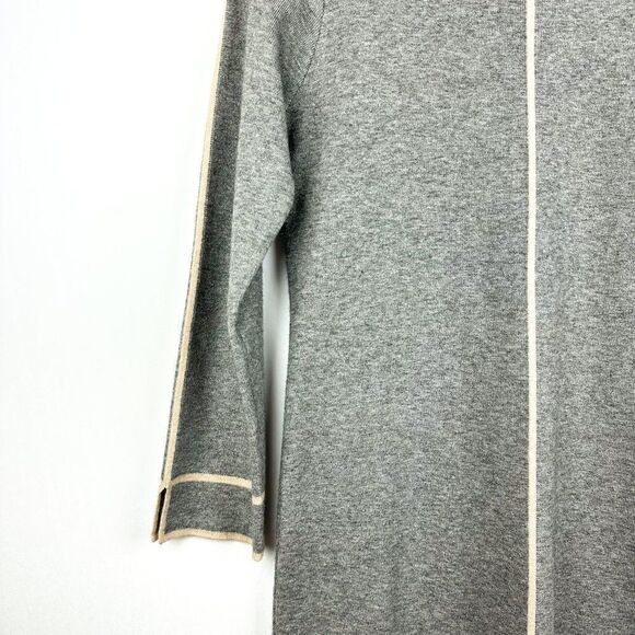 NWT THML Gray Striped Quarter Sleeve Knit Sweater Dress - Picture 2 of 10